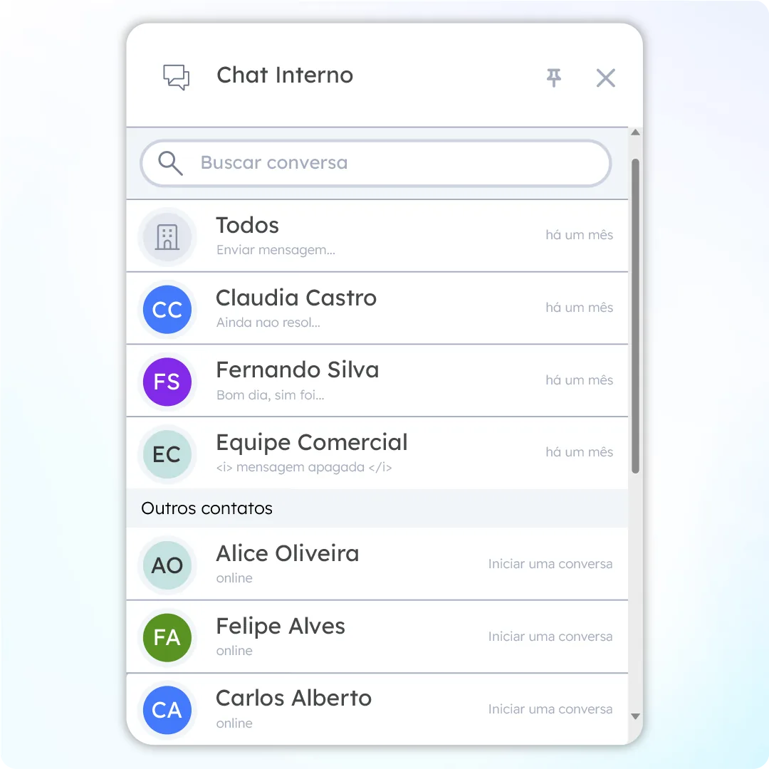 Tela da plataforma Connect+: Centralize sua comunicação interna