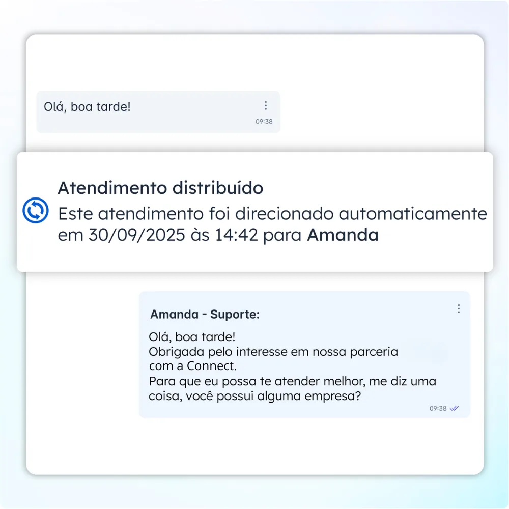 Tela da plataforma Connect+: Distribuição Automática e Transbordo
